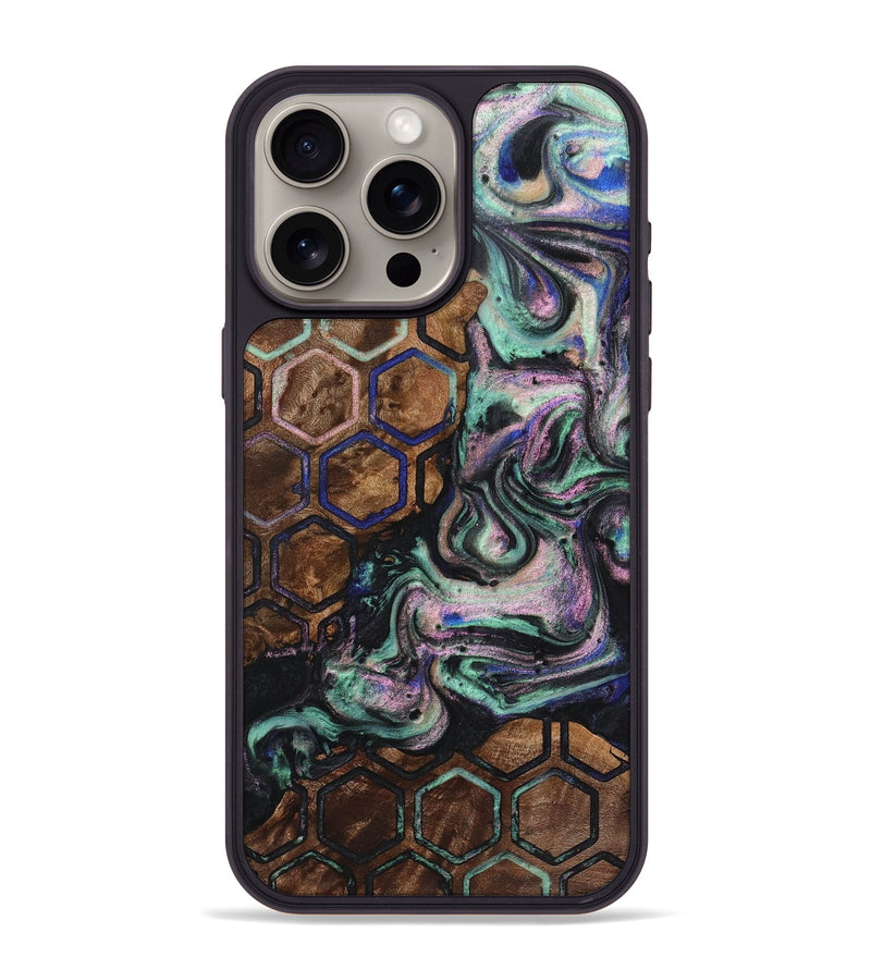 iPhone 15 Pro Max Wood+Resin Phone Case - Paulina (Pattern, 721754)