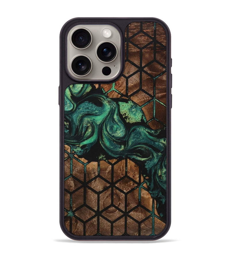 iPhone 15 Pro Max Wood+Resin Phone Case - Kenya (Pattern, 721755)