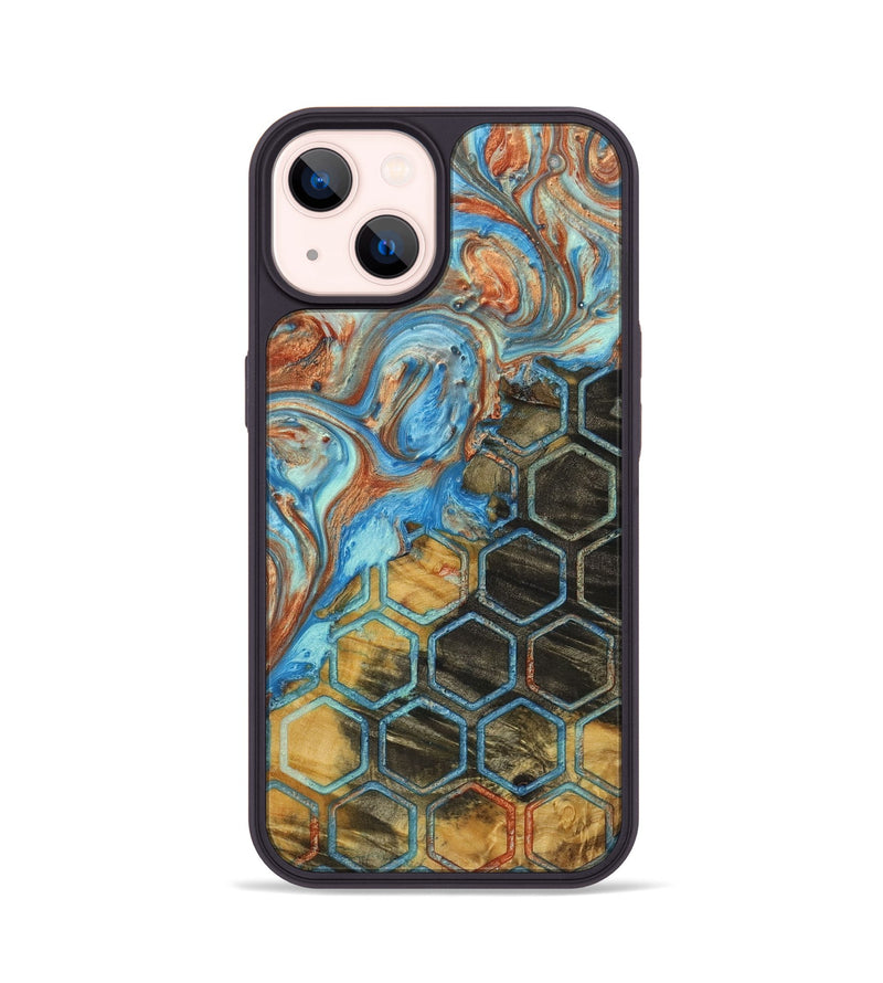 iPhone 14 Wood+Resin Phone Case - Jeanette (Pattern, 721759)