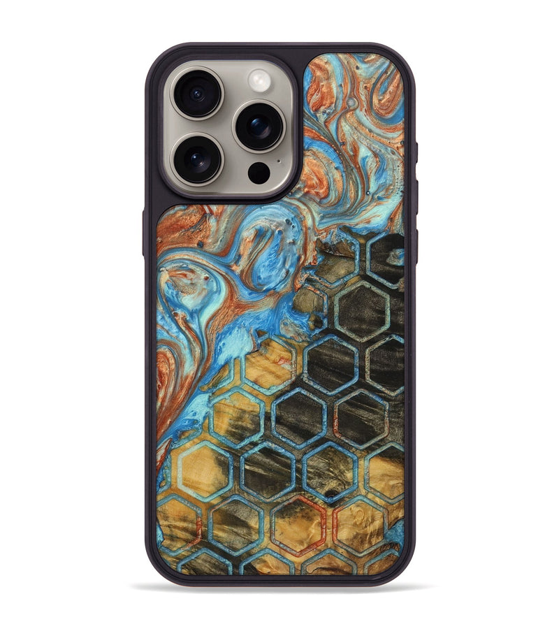 iPhone 15 Pro Max Wood+Resin Phone Case - Jeanette (Pattern, 721759)