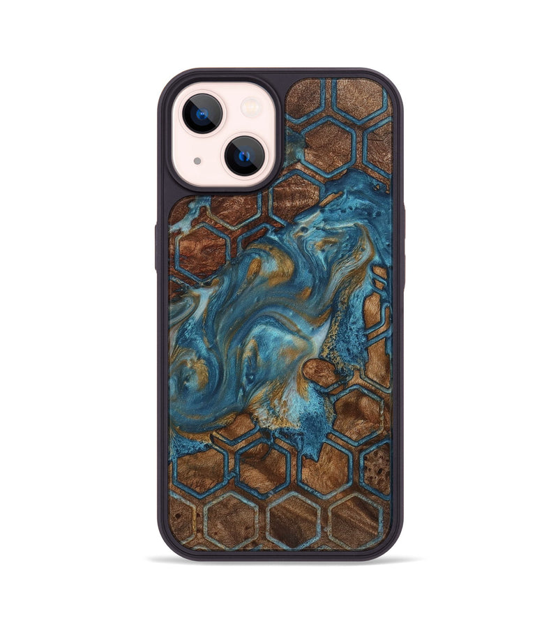 iPhone 14 Wood+Resin Phone Case - Briella (Pattern, 721761)