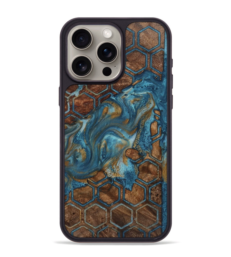 iPhone 15 Pro Max Wood+Resin Phone Case - Briella (Pattern, 721761)