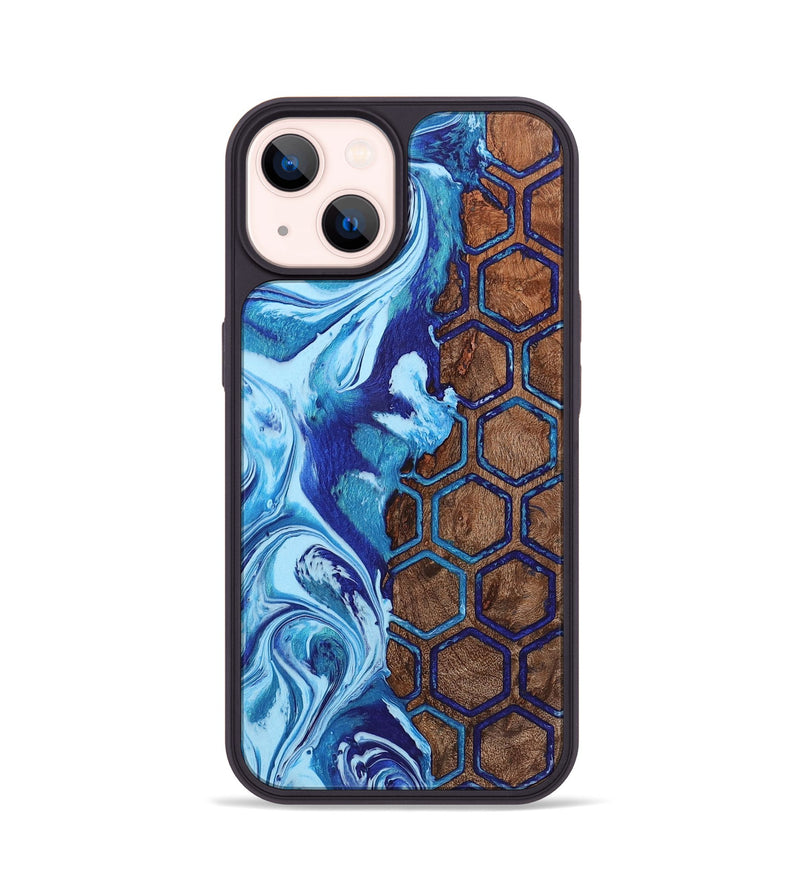 iPhone 14 Wood+Resin Phone Case - Pedro (Pattern, 721762)