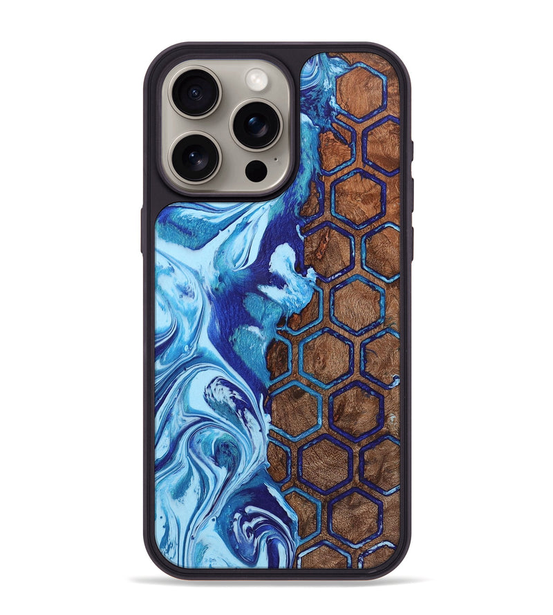 iPhone 15 Pro Max Wood+Resin Phone Case - Pedro (Pattern, 721762)