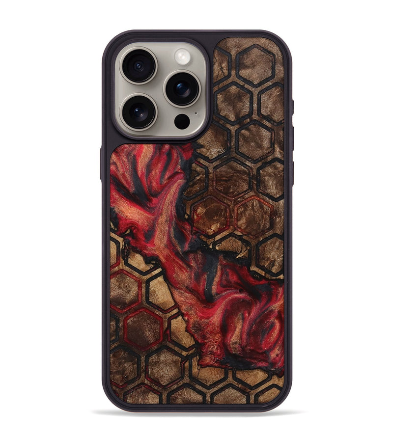 iPhone 15 Pro Max Wood+Resin Phone Case - Ira (Pattern, 721763)