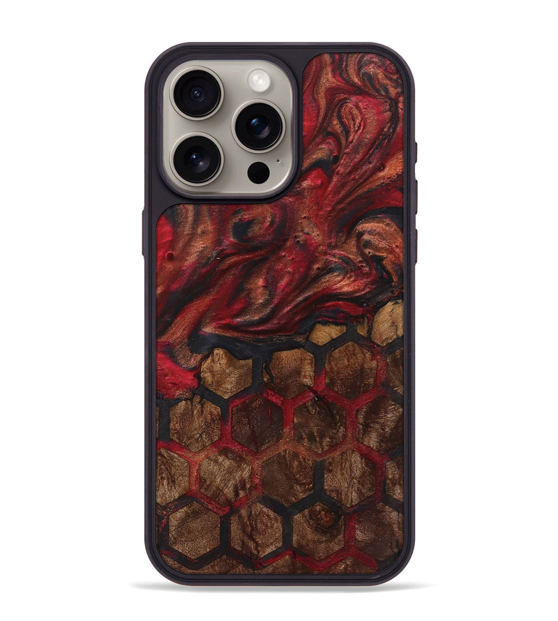 iPhone 15 Pro Max Wood+Resin Phone Case - Debbie (Pattern, 721764)