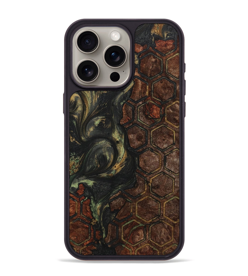 iPhone 15 Pro Max Wood+Resin Phone Case - Paislee (Pattern, 721767)