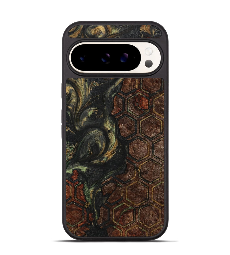 Pixel 9 Pro Wood+Resin Phone Case - Paislee (Pattern, 721767)