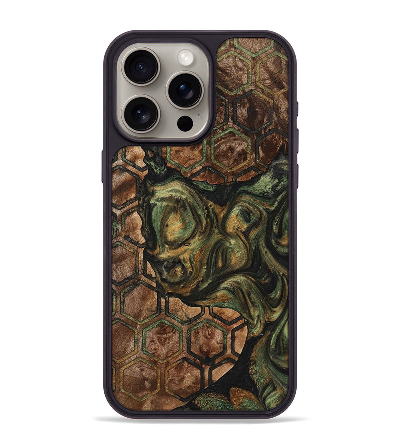 iPhone 15 Pro Max Wood+Resin Phone Case - Mary (Pattern, 721768)