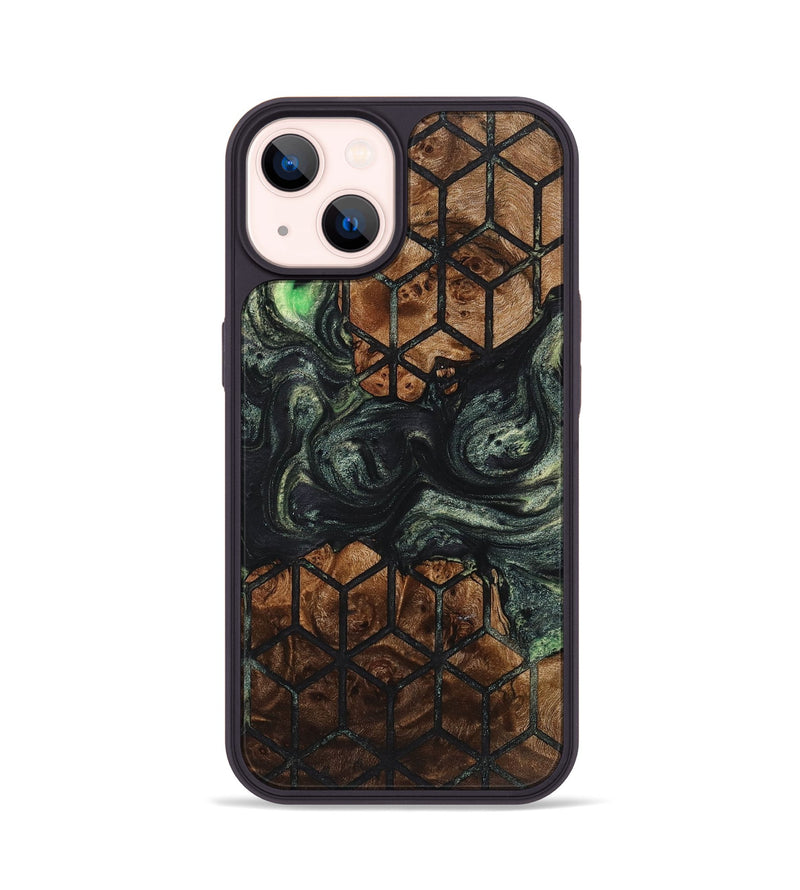 iPhone 14 Wood+Resin Phone Case - Lydia (Pattern, 721769)