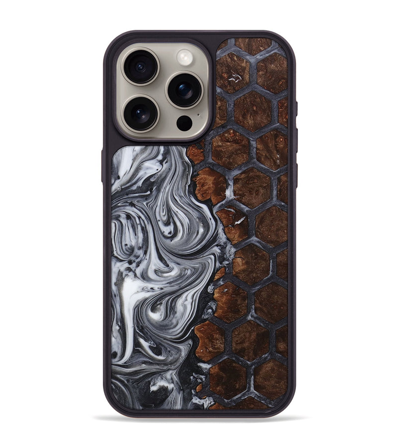 iPhone 15 Pro Max Wood+Resin Phone Case - Claire (Pattern, 721772)