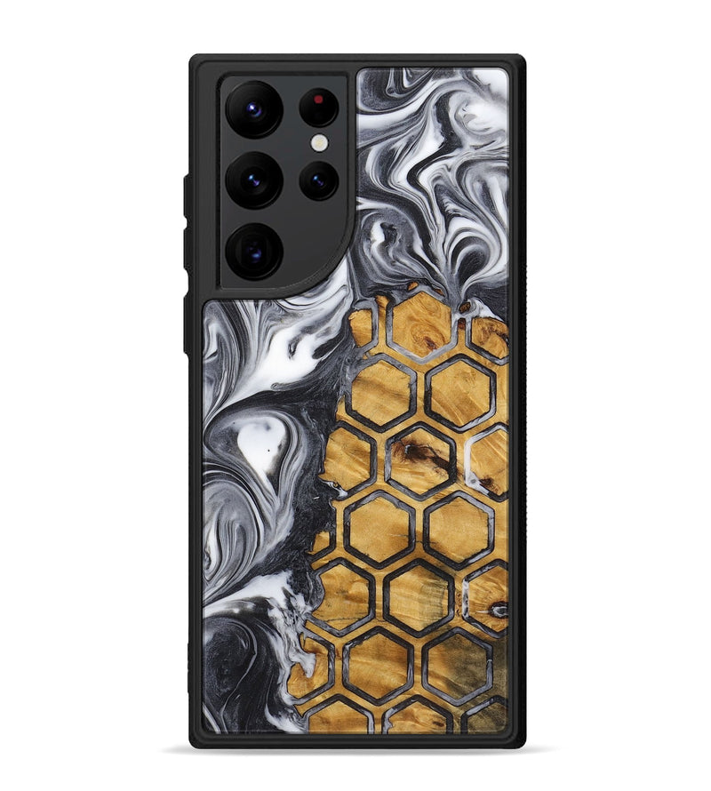 Galaxy S22 Ultra Wood+Resin Phone Case - Margot (Pattern, 721773)