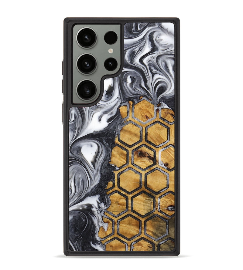 Galaxy S23 Ultra Wood+Resin Phone Case - Margot (Pattern, 721773)