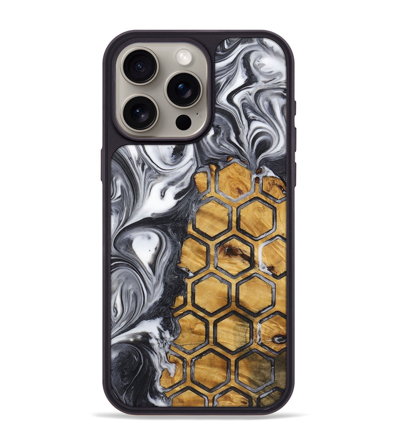 iPhone 15 Pro Max Wood+Resin Phone Case - Margot (Pattern, 721773)