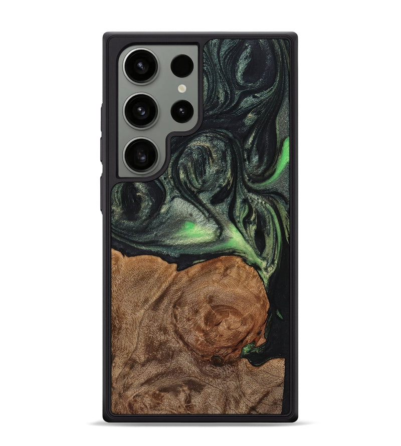 Galaxy S24 Ultra Wood+Resin Phone Case - Angel (Green, 721778)