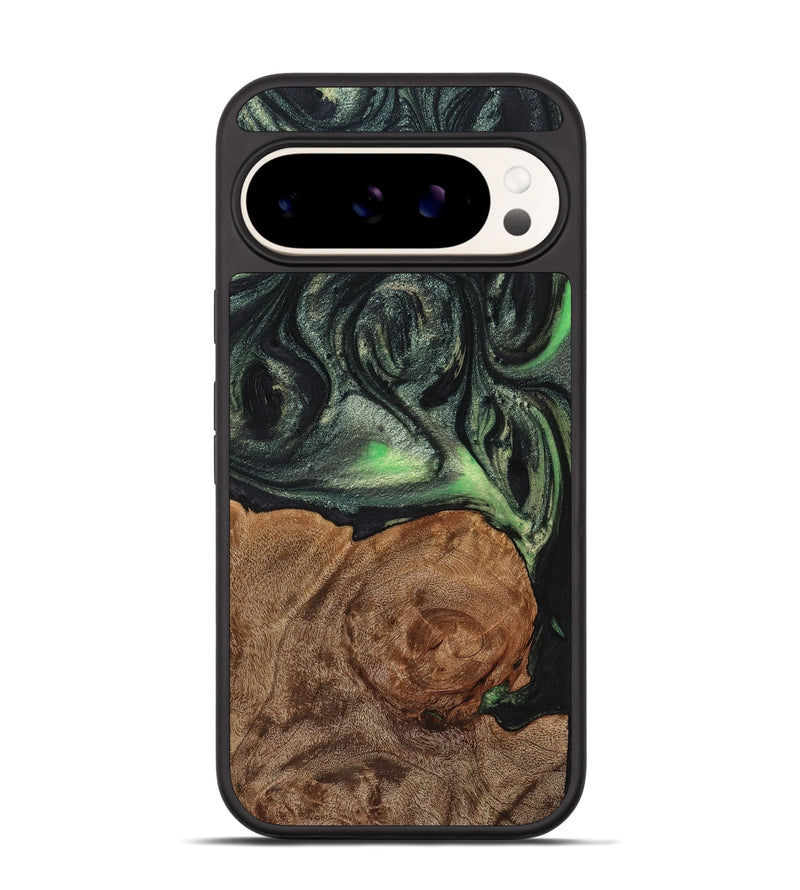 Pixel 9 Wood+Resin Phone Case - Angel (Green, 721778)