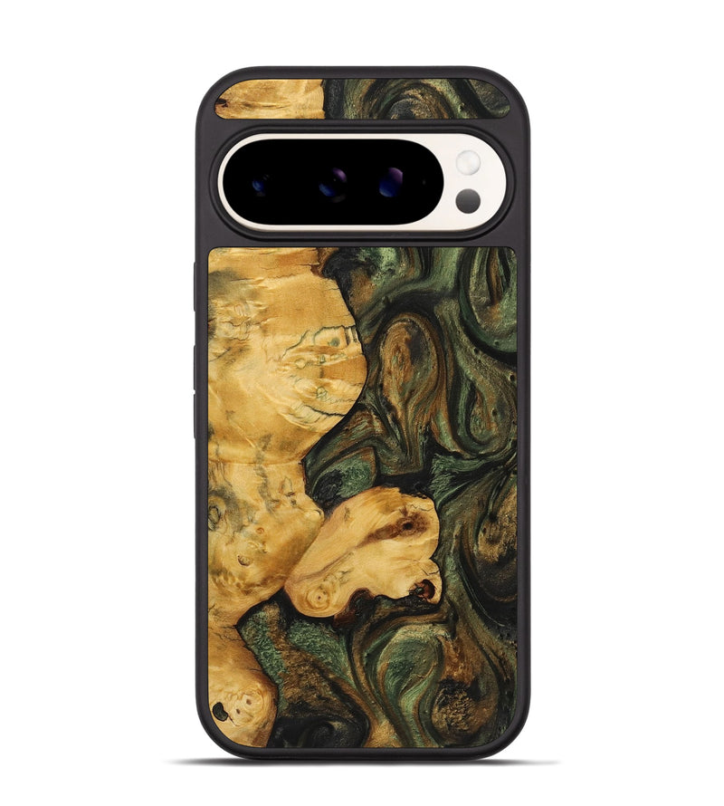 Pixel 9 Wood+Resin Phone Case - Lennox (Green, 721779)