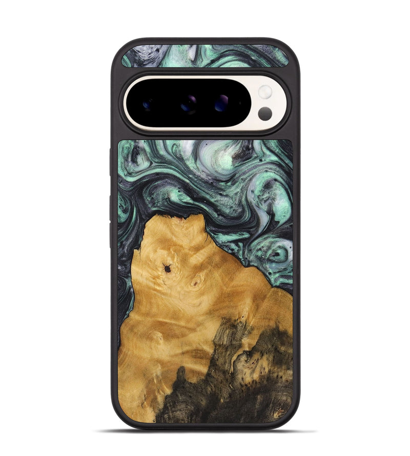 Pixel 9 Wood+Resin Phone Case - Nayeli (Green, 721780)