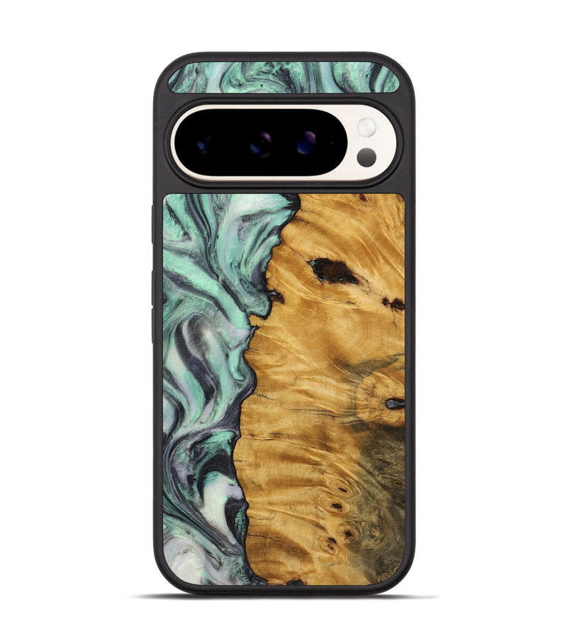 Pixel 9 Wood+Resin Phone Case - Todd (Green, 721781)