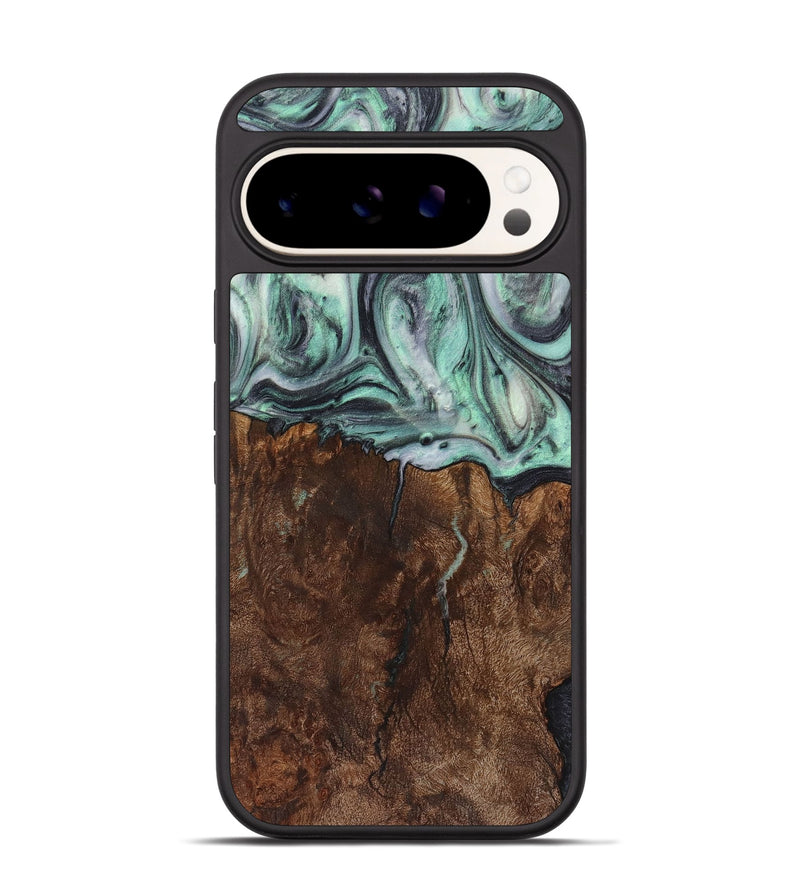 Pixel 9 Wood+Resin Phone Case - Jami (Green, 721782)