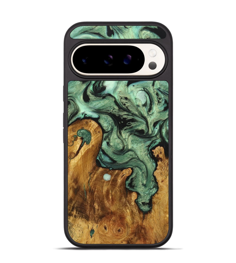 Pixel 9 Wood+Resin Phone Case - Payton (Green, 721785)