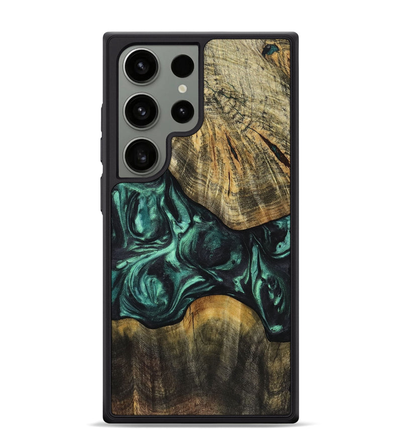 Galaxy S24 Ultra Wood+Resin Phone Case - Quinton (Green, 721795)