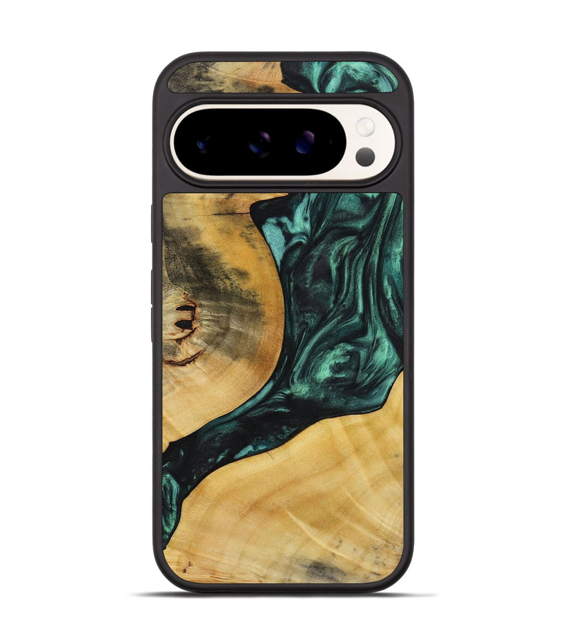 Pixel 9 Wood+Resin Phone Case - Marlene (Green, 721799)