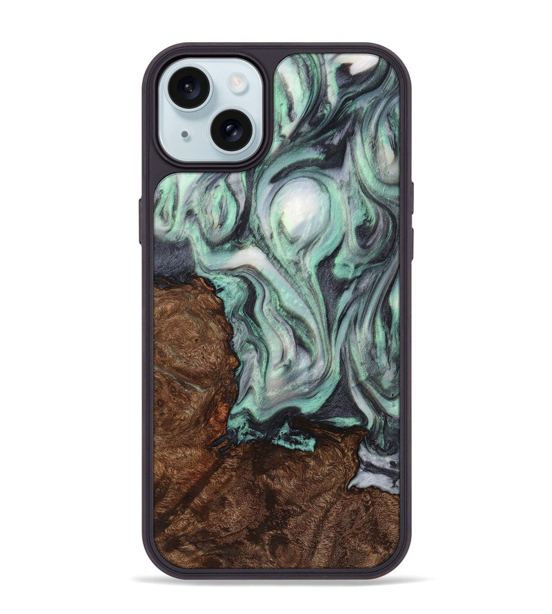 iPhone 15 Plus Wood+Resin Phone Case - Taylor (Green, 721803)