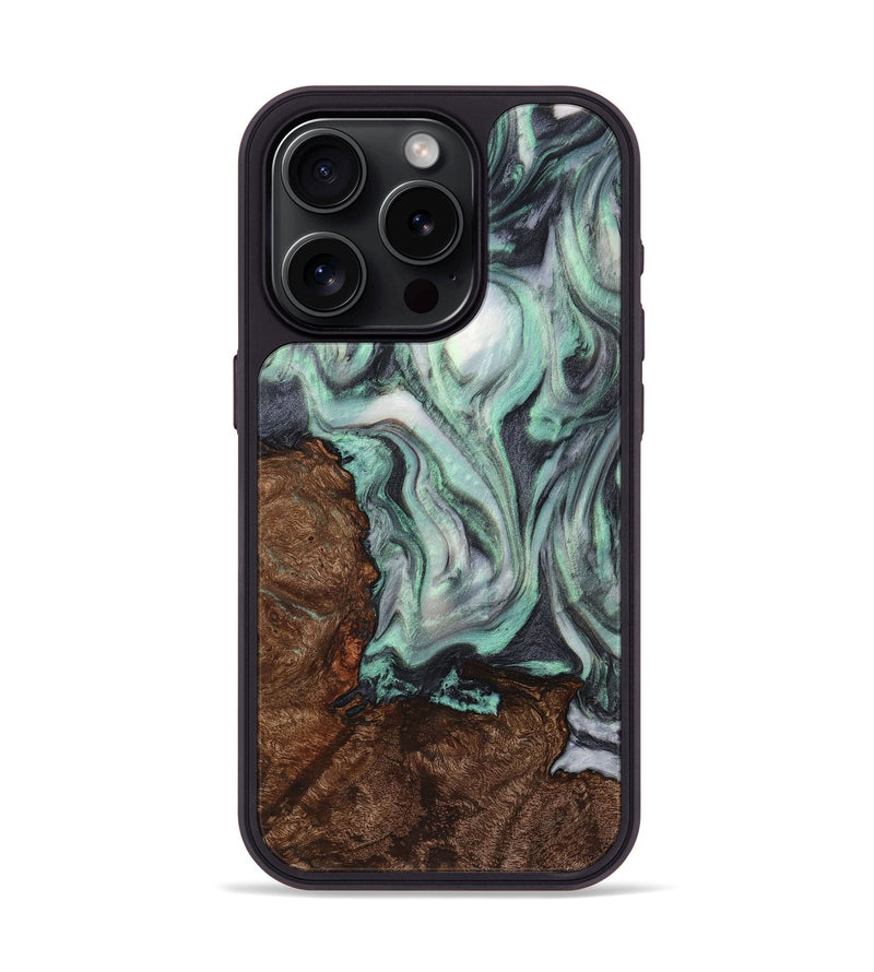 iPhone 15 Pro Wood+Resin Phone Case - Taylor (Green, 721803)