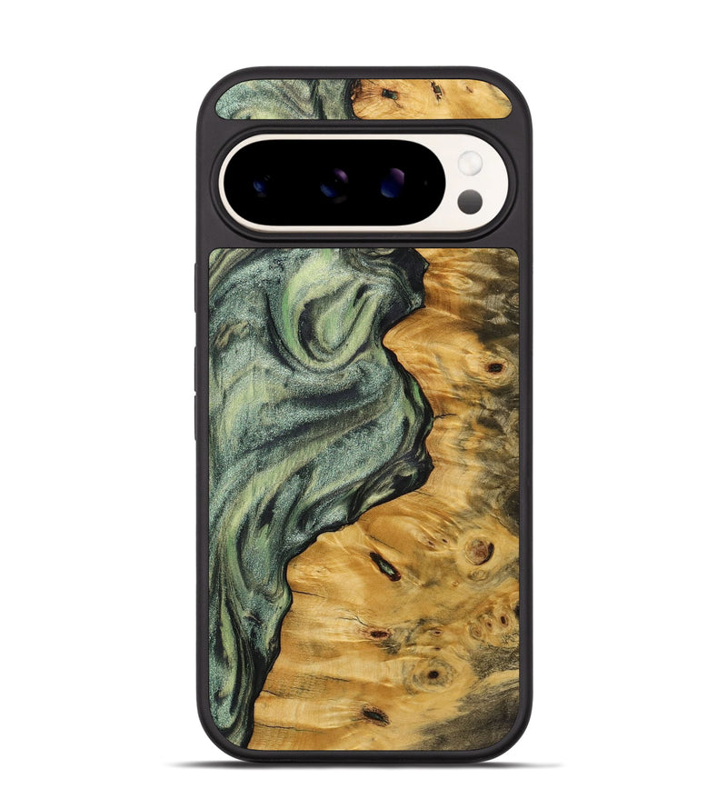 Pixel 9 Wood+Resin Phone Case - Ollie (Green, 721810)