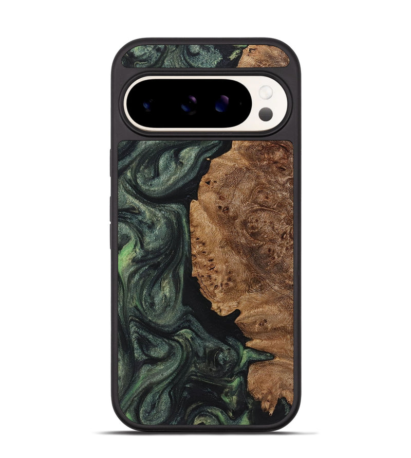 Pixel 9 Wood+Resin Phone Case - Jillian (Green, 721813)