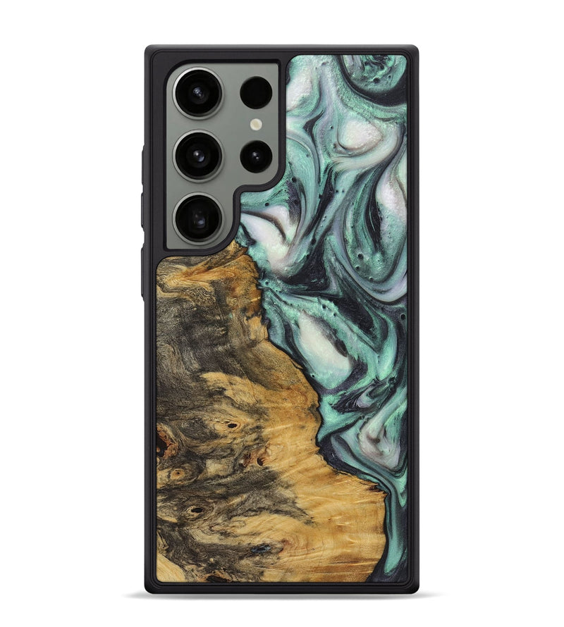 Galaxy S24 Ultra Wood+Resin Phone Case - Atticus (Green, 721823)