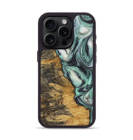 iPhone 15 Pro Wood+Resin Phone Case - Atticus (Green, 721823)