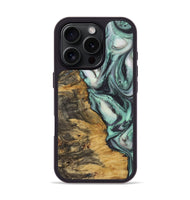 iPhone 16 Pro Wood+Resin Phone Case - Atticus (Green, 721823)