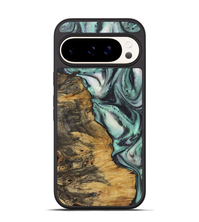 Pixel 9 Wood+Resin Phone Case - Atticus (Green, 721823)