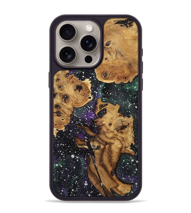 iPhone 15 Pro Max Wood+Resin Phone Case - Leslie (Cosmos, 721870)