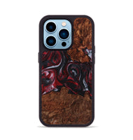 iPhone 14 Pro Wood+Resin Phone Case - Dayanara (Red, 721920)