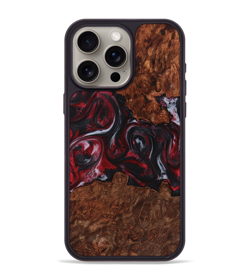 iPhone 15 Pro Max Wood+Resin Phone Case - Dayanara (Red, 721920)