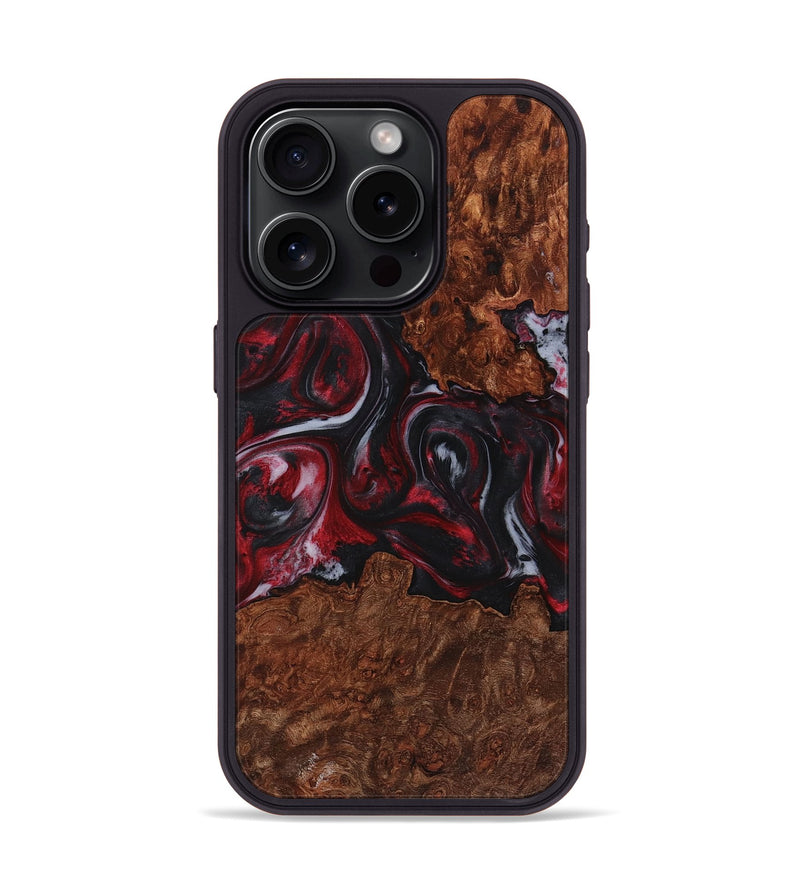 iPhone 15 Pro Wood+Resin Phone Case - Dayanara (Red, 721920)