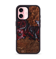 iPhone 16 Wood+Resin Phone Case - Dayanara (Red, 721920)