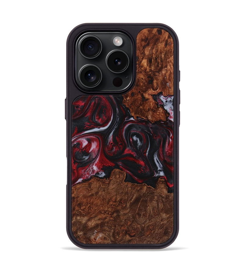 iPhone 16 Pro Wood+Resin Phone Case - Dayanara (Red, 721920)