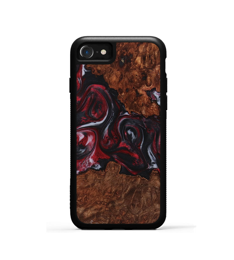 iPhone SE Wood+Resin Phone Case - Dayanara (Red, 721920)