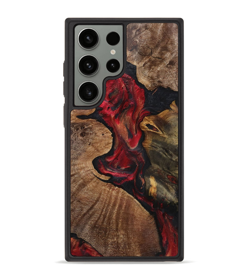 Galaxy S23 Ultra Wood+Resin Phone Case - Grover (Red, 721921)