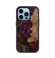 iPhone 14 Pro Wood+Resin Phone Case - Noah (Red, 721922)