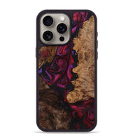 iPhone 15 Pro Max Wood+Resin Phone Case - Noah (Red, 721922)