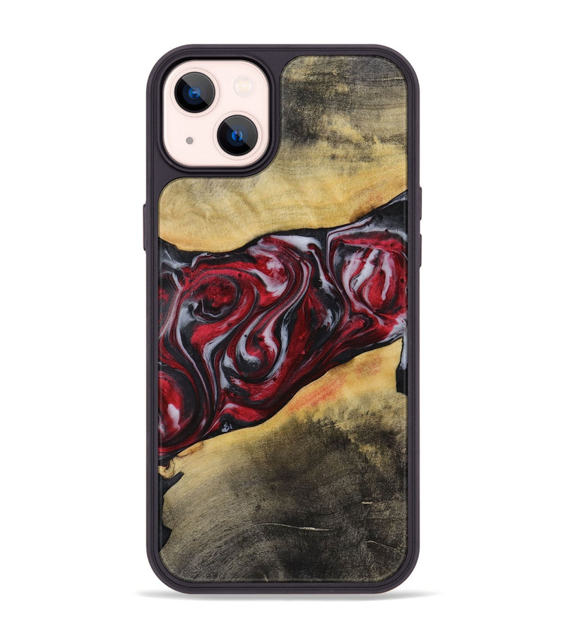 iPhone 14 Plus Wood+Resin Phone Case - Holly (Red, 721923)