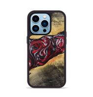 iPhone 14 Pro Wood+Resin Phone Case - Holly (Red, 721923)