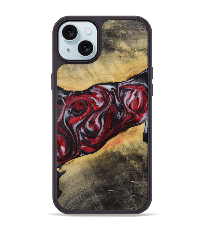 iPhone 15 Plus Wood+Resin Phone Case - Holly (Red, 721923)