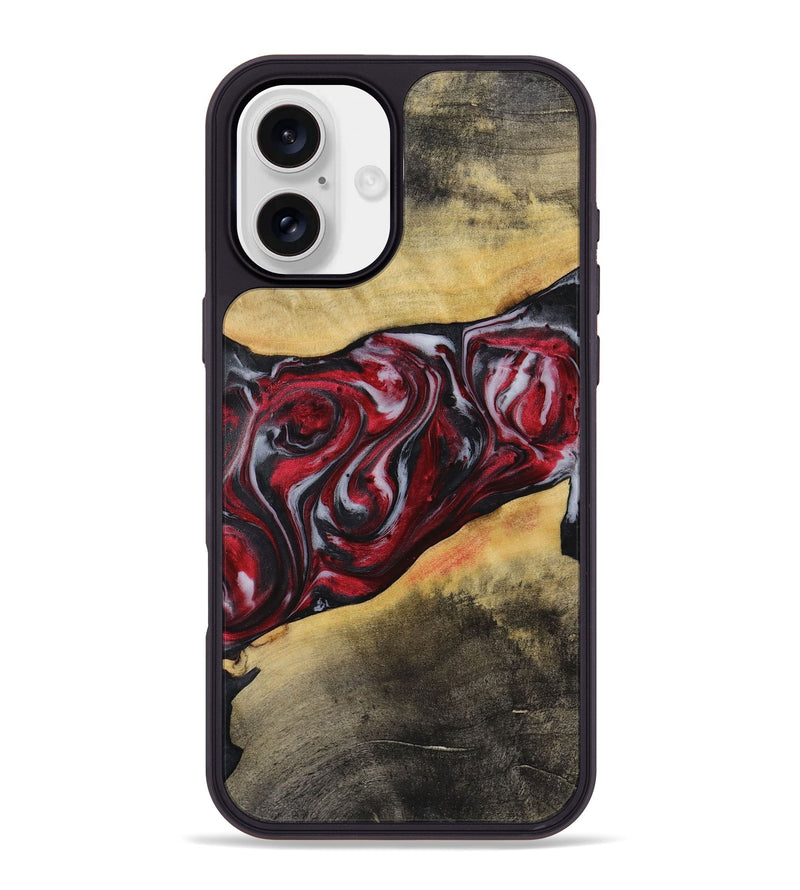 iPhone 16 Plus Wood+Resin Phone Case - Holly (Red, 721923)