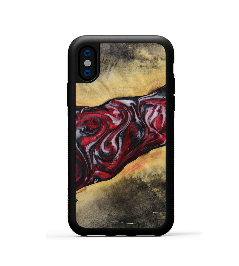 iPhone Xs Wood+Resin Phone Case - Holly (Red, 721923)